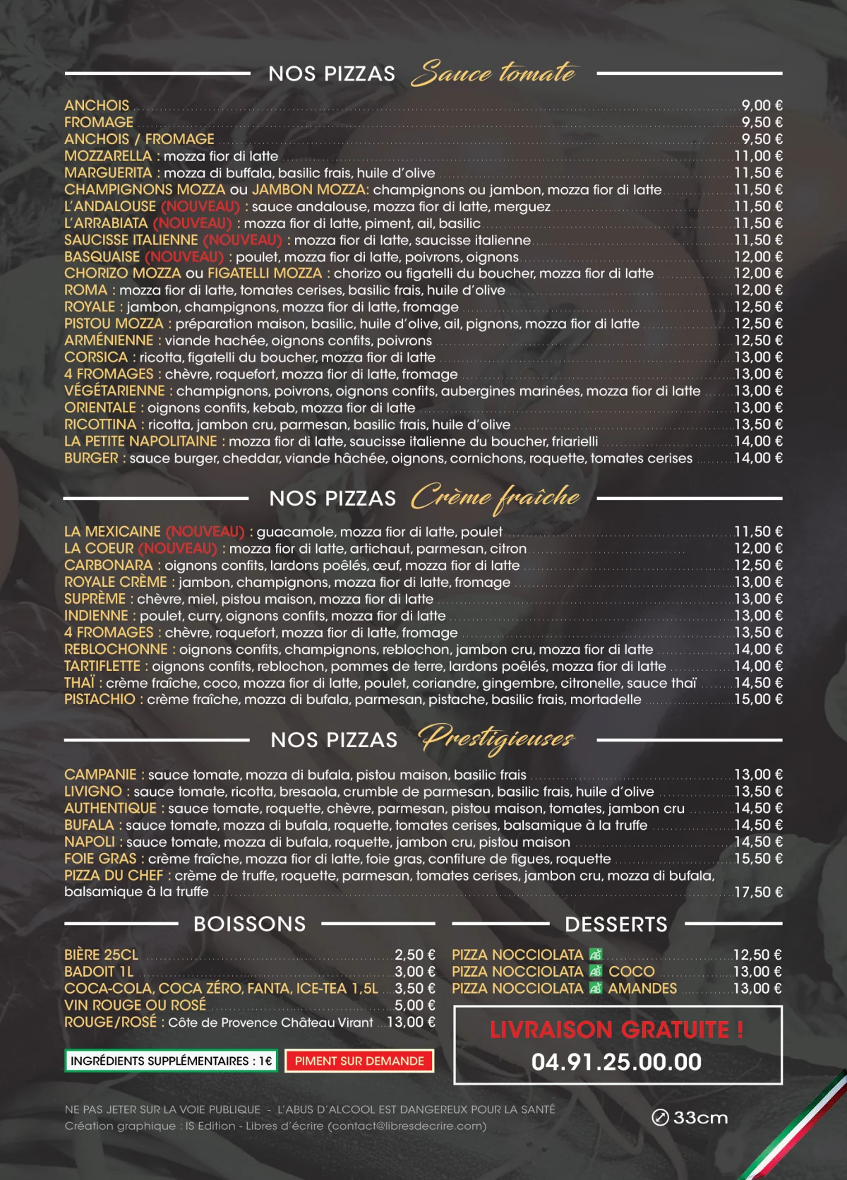 Flyer Franceschi Pizza 2026 verso